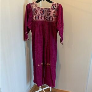 Matta Purple Embroidered Dress